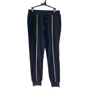 Banni Peru Black Yellow Stripe Joggers Sweatpants size medium